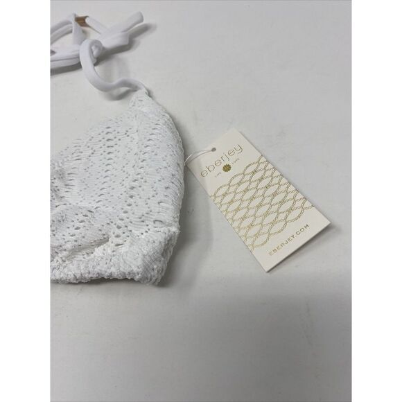 EBERJEY Womens White String Bikini Top NEW Crystal Vally Gisele REVOLVE Small S - Picture 4 of 9